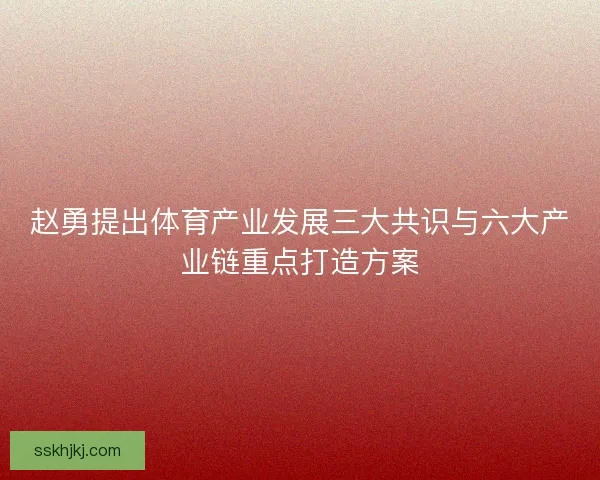 赵勇提出体育产业发展三大共识与六大产业链重点打造方案